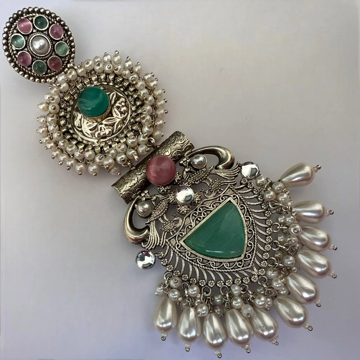 JENNITA PREMIUM SILVER LOOK ALIKE SILVER POLISH HANDMADE DANGLERS ER569