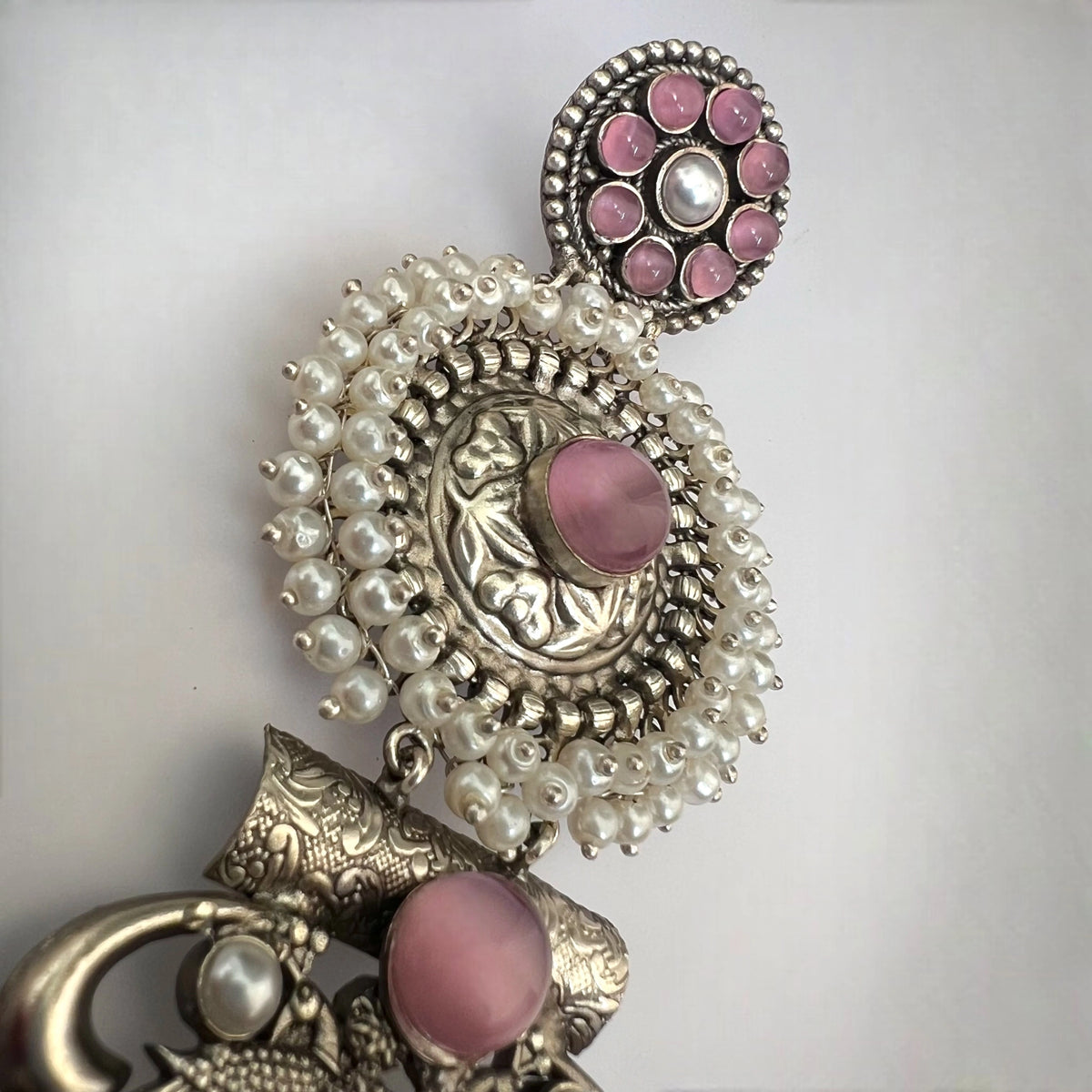 JENNITA PREMIUM SILVER LOOK ALIKE SILVER POLISH HANDMADE DANGLERS ER569