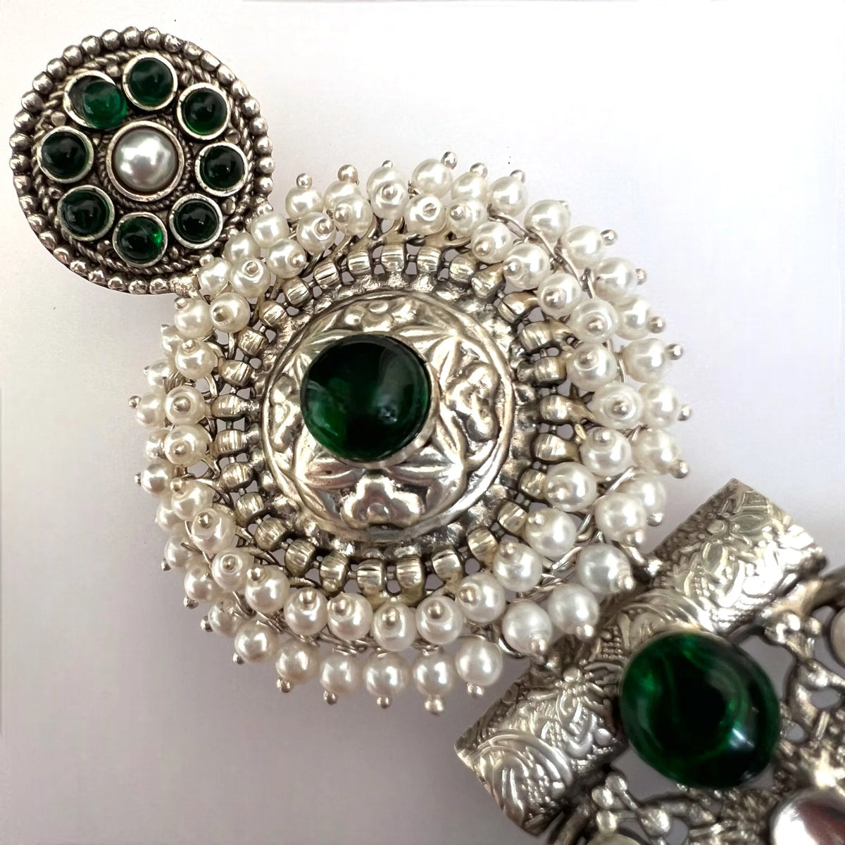 JENNITA PREMIUM SILVER LOOK ALIKE SILVER POLISH HANDMADE DANGLERS ER569