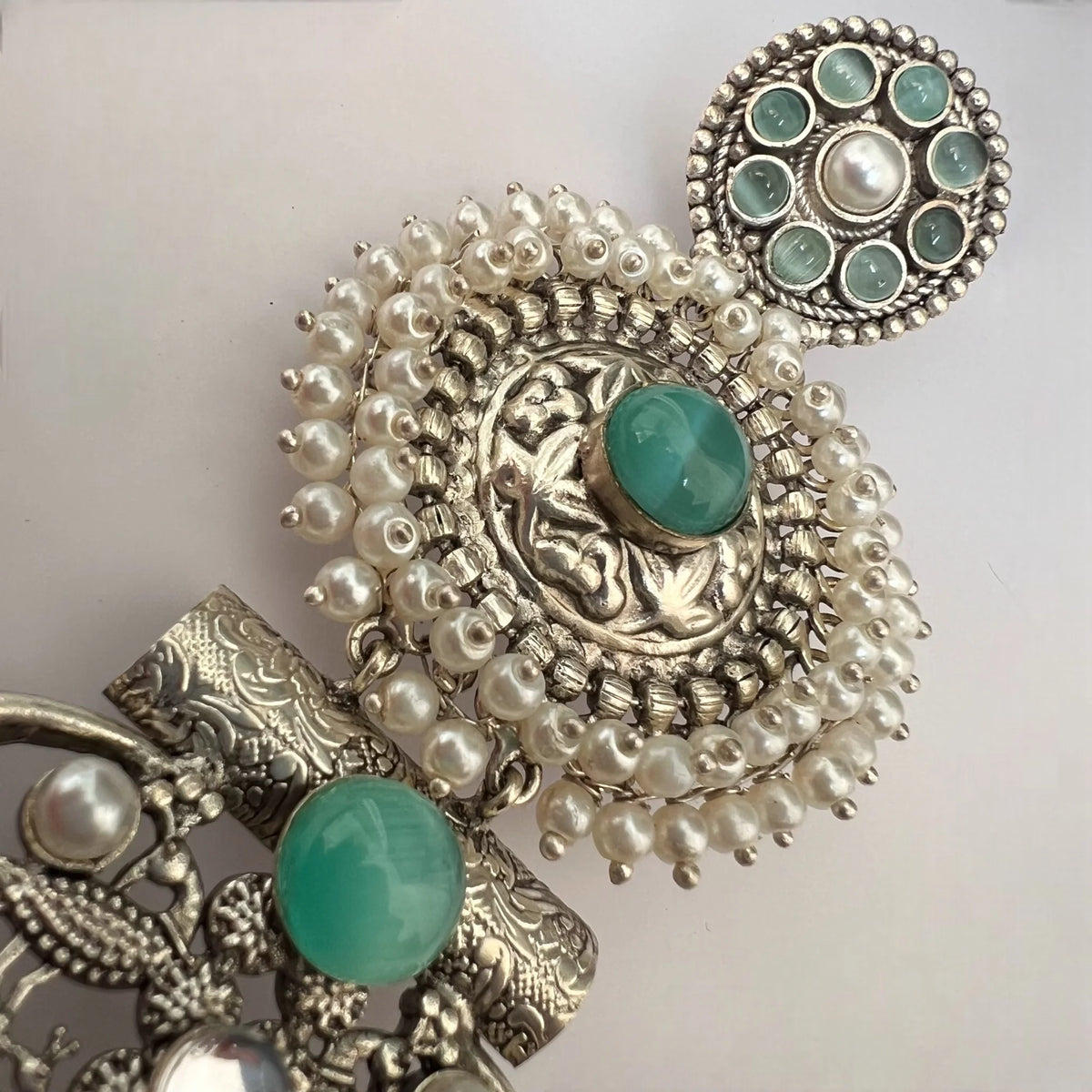 JENNITA PREMIUM SILVER LOOK ALIKE SILVER POLISH HANDMADE DANGLERS ER569