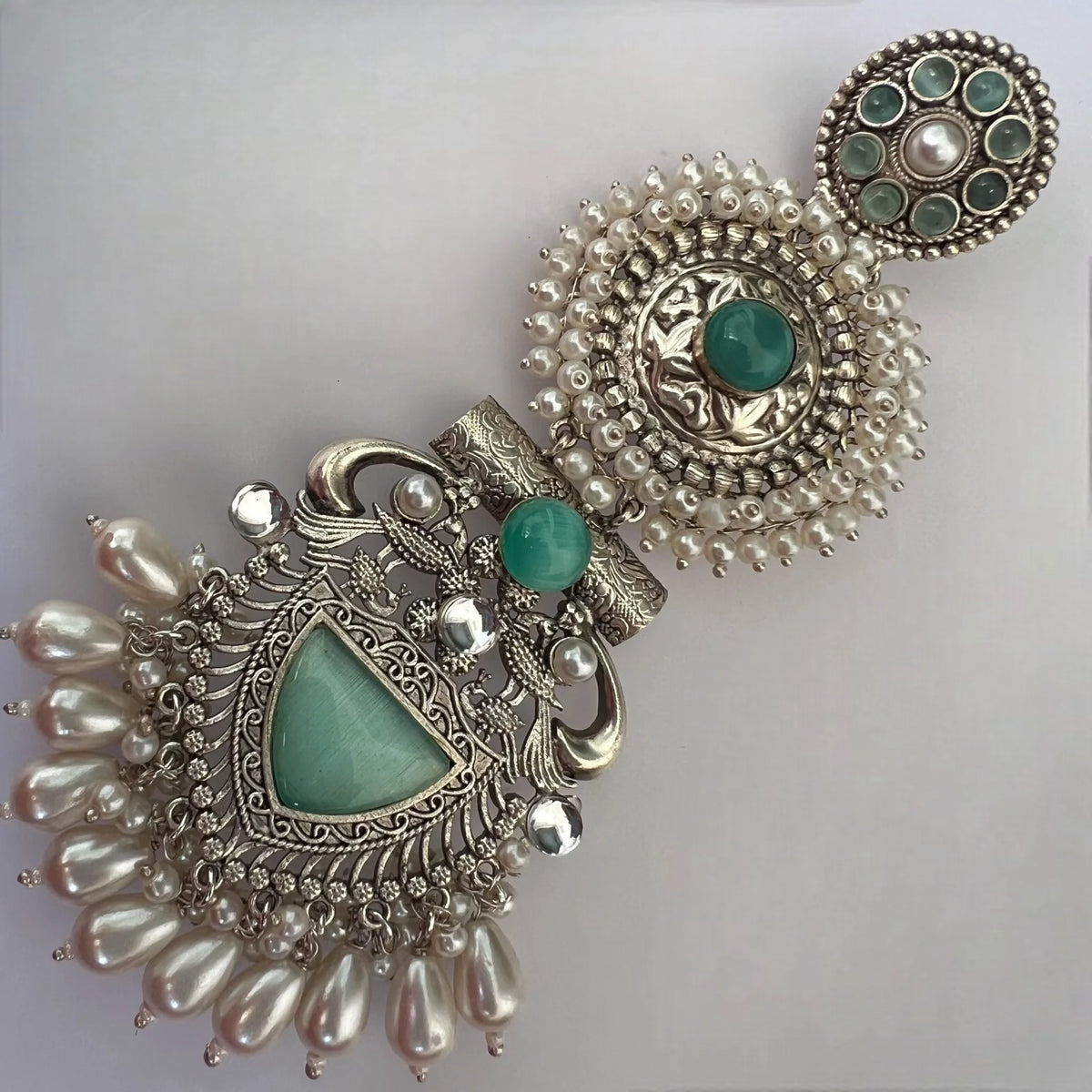 JENNITA PREMIUM SILVER LOOK ALIKE SILVER POLISH HANDMADE DANGLERS ER569