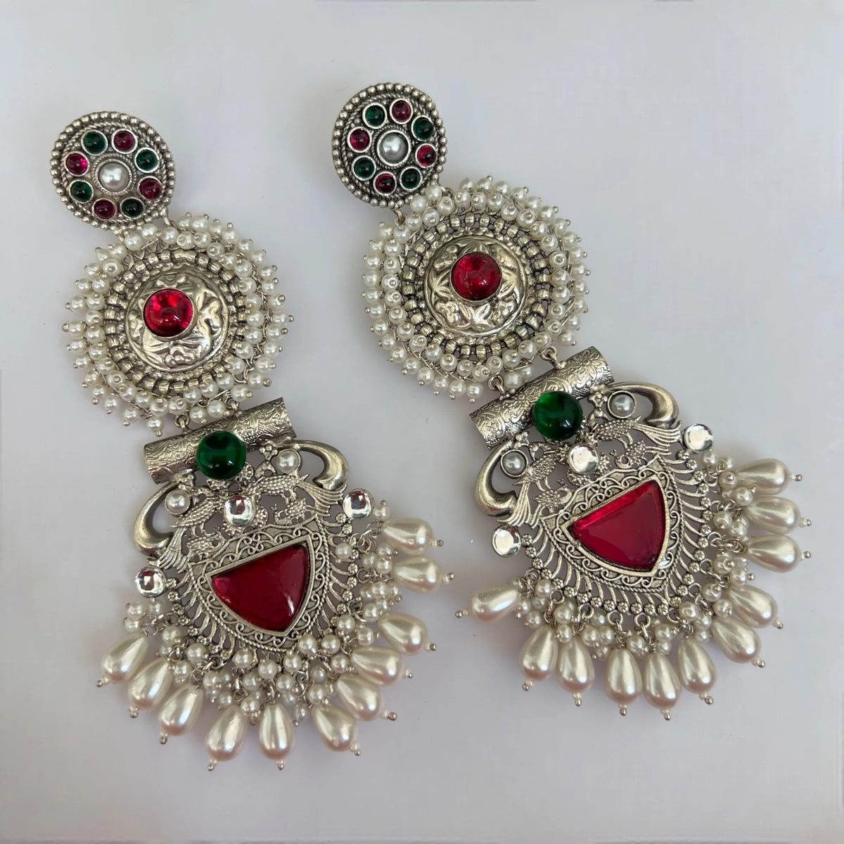 JENNITA PREMIUM SILVER LOOK ALIKE SILVER POLISH HANDMADE DANGLERS ER569