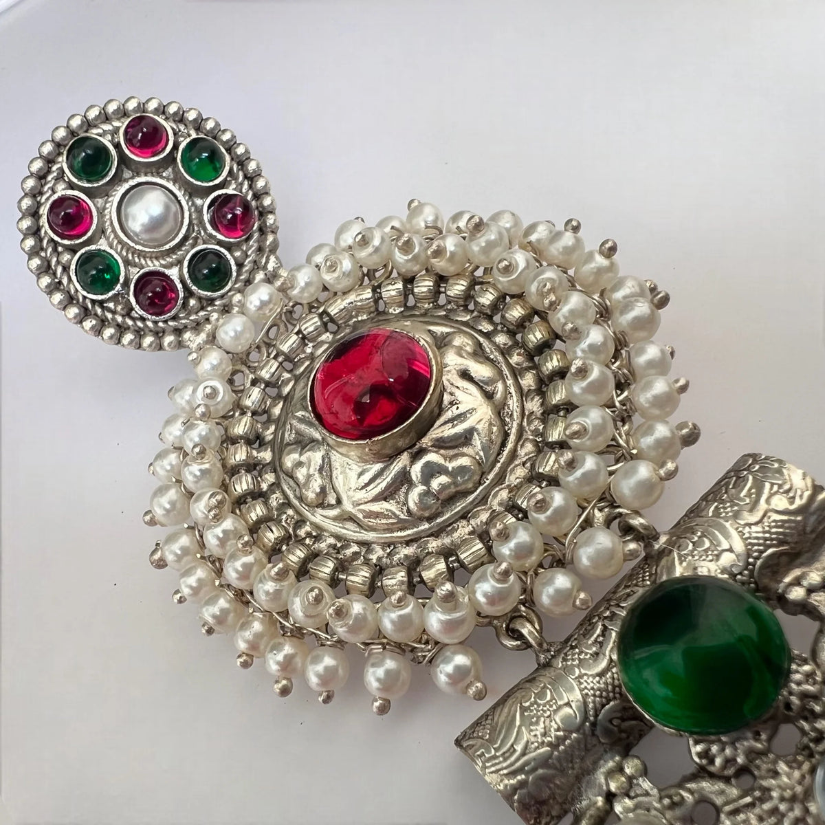 JENNITA PREMIUM SILVER LOOK ALIKE SILVER POLISH HANDMADE DANGLERS ER569