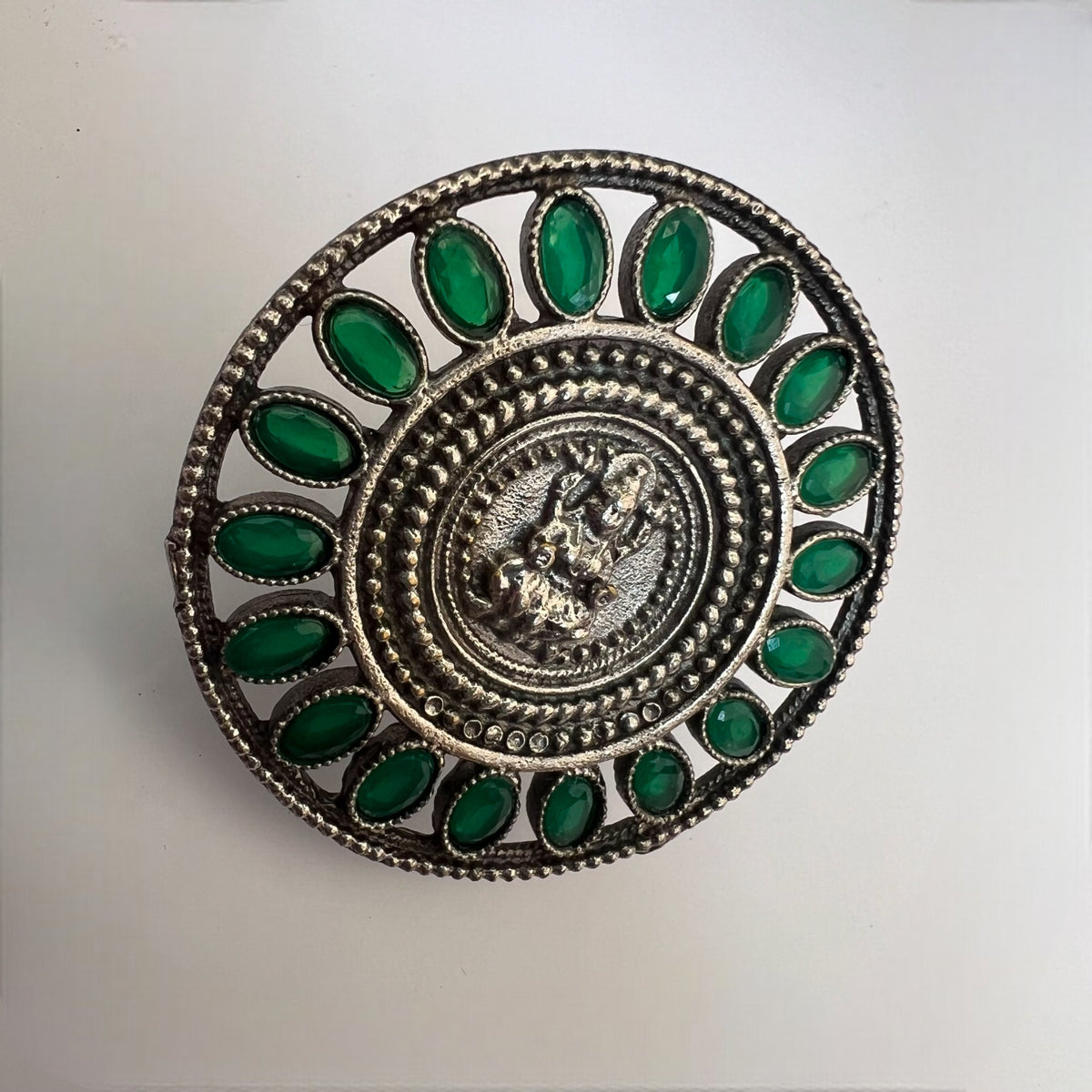 AISHWARYA SILVER LOOK ALIKE SEMI-HANDMADE STUD ER263