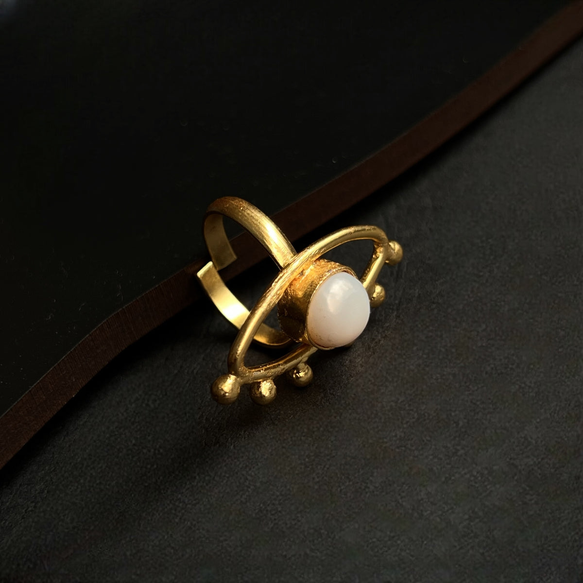 EYE LIMIT GOLD TONED PREMIUM HANDMADE GEM STONE RING R13