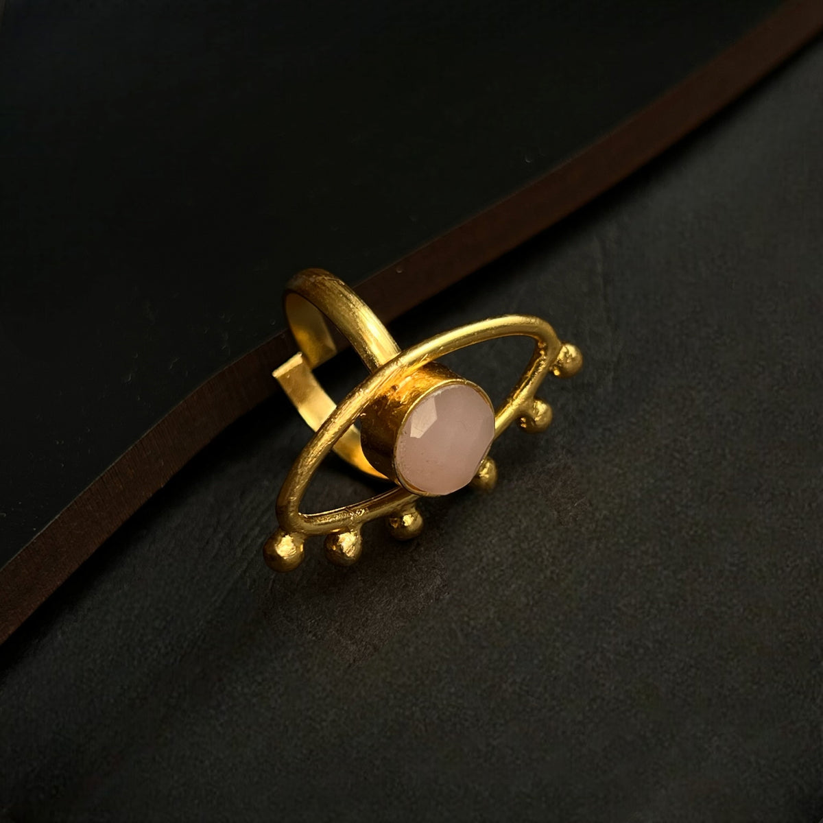 EYE LIMIT GOLD TONED PREMIUM HANDMADE GEM STONE RING R13