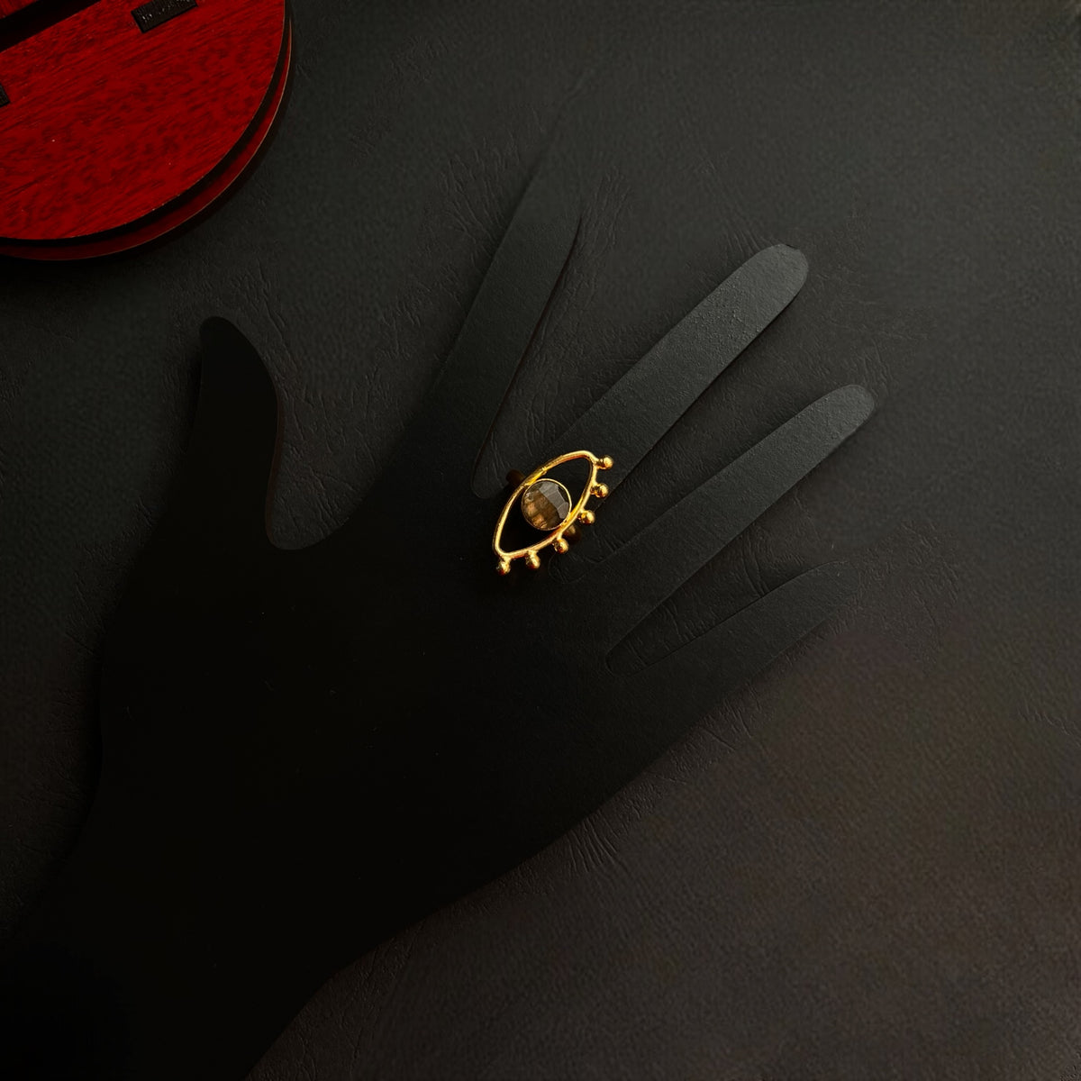 EYE LIMIT GOLD TONED PREMIUM HANDMADE GEM STONE RING R13