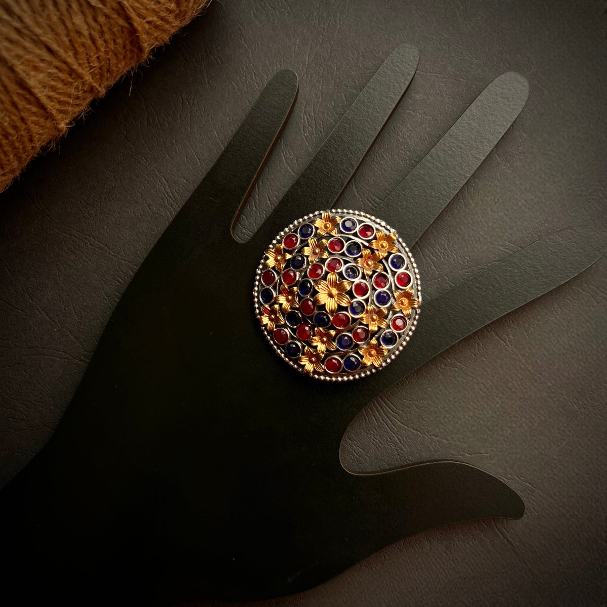 VIHANA SILVER LOOK ALIKE FINGER RING R3