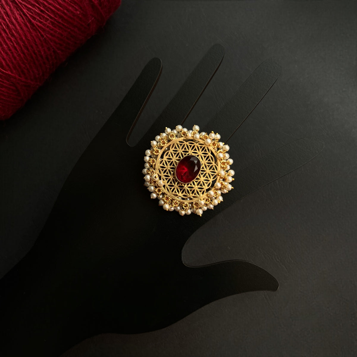 GANGA GOLD TONED PREMIUM HANDMADE RING R32
