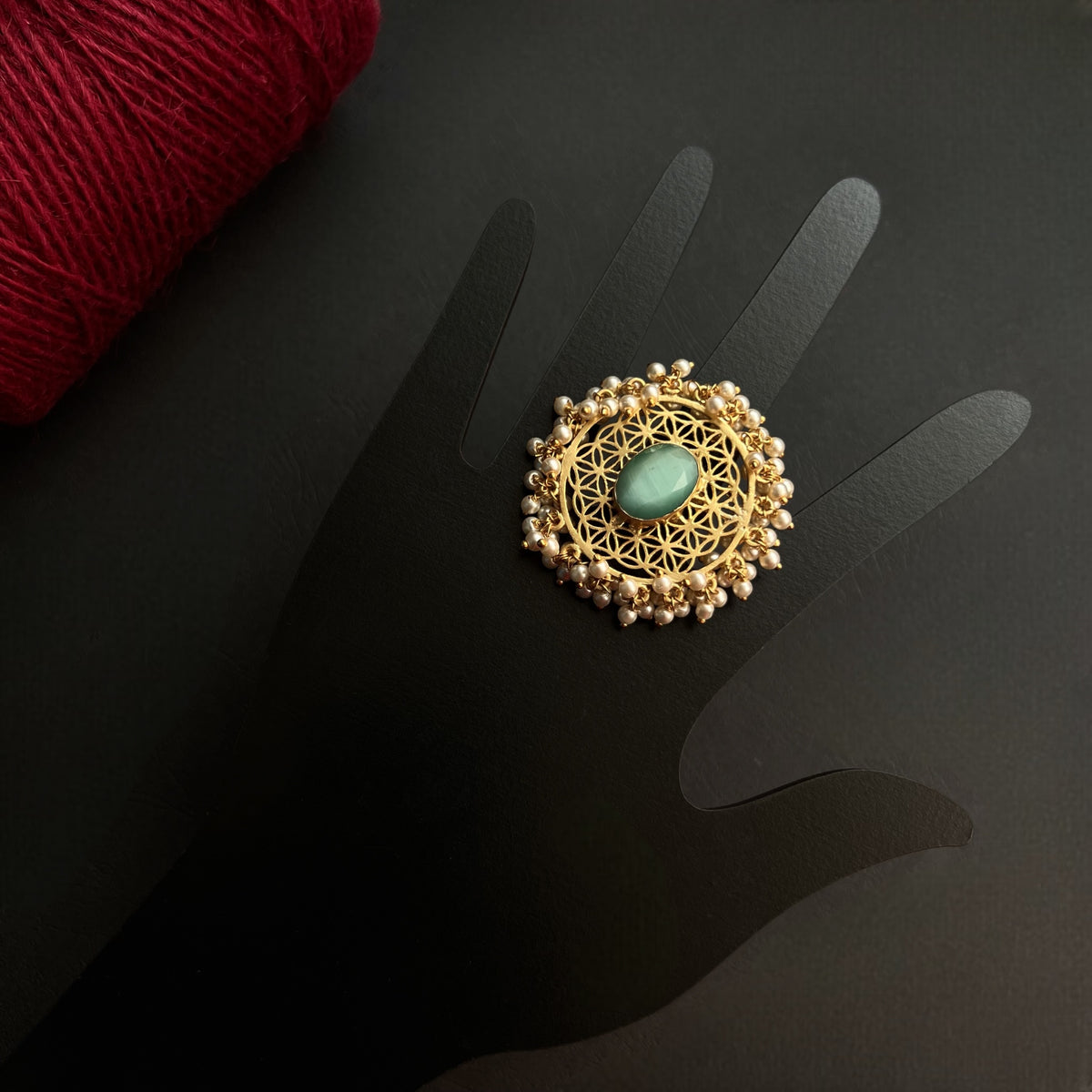 GANGA GOLD TONED PREMIUM HANDMADE RING R32