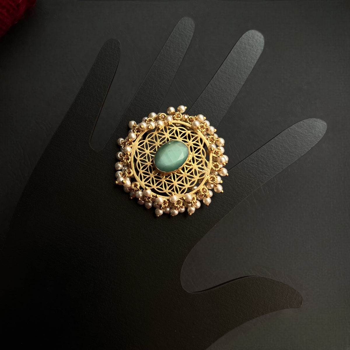 GANGA GOLD TONED PREMIUM HANDMADE RING R32