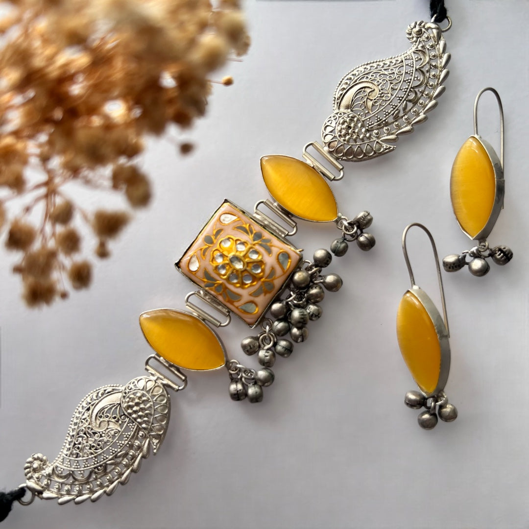 SHIRINA BIJOUX PREMIUM AND EXCLUSIVE HANDMADE CHOKER WITH EARRINGS CH81