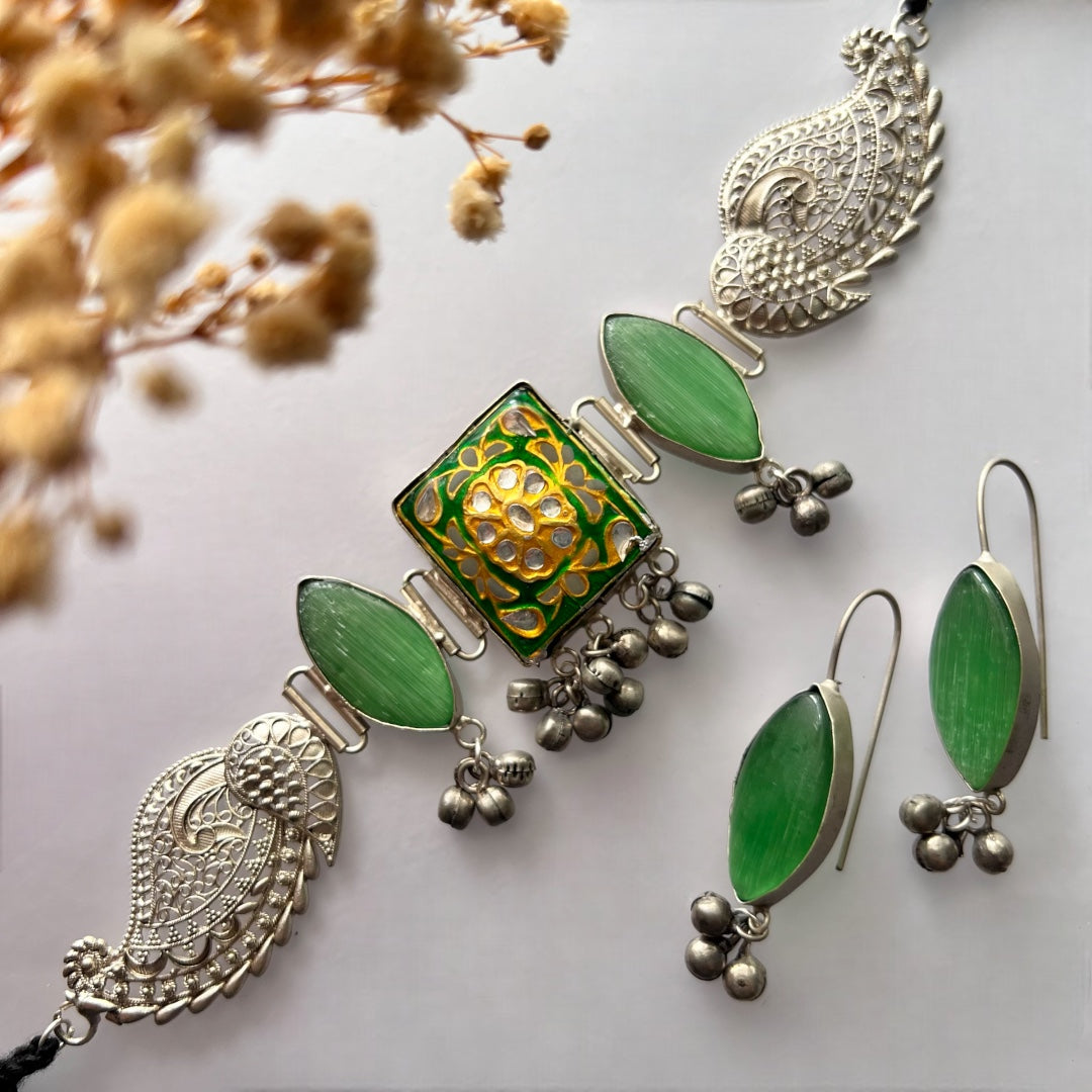 SHIRINA BIJOUX PREMIUM AND EXCLUSIVE HANDMADE CHOKER WITH EARRINGS CH81