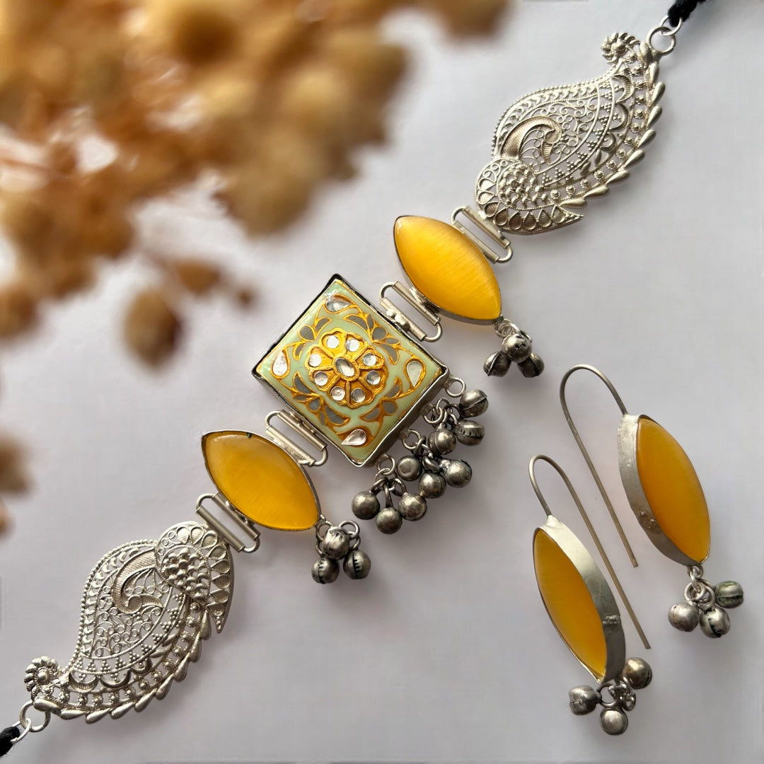 SHIRINA BIJOUX PREMIUM AND EXCLUSIVE HANDMADE CHOKER WITH EARRINGS CH81