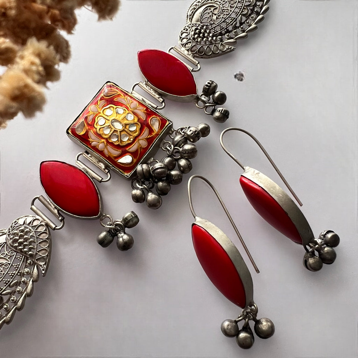 SHIRINA BIJOUX PREMIUM AND EXCLUSIVE HANDMADE CHOKER WITH EARRINGS CH81