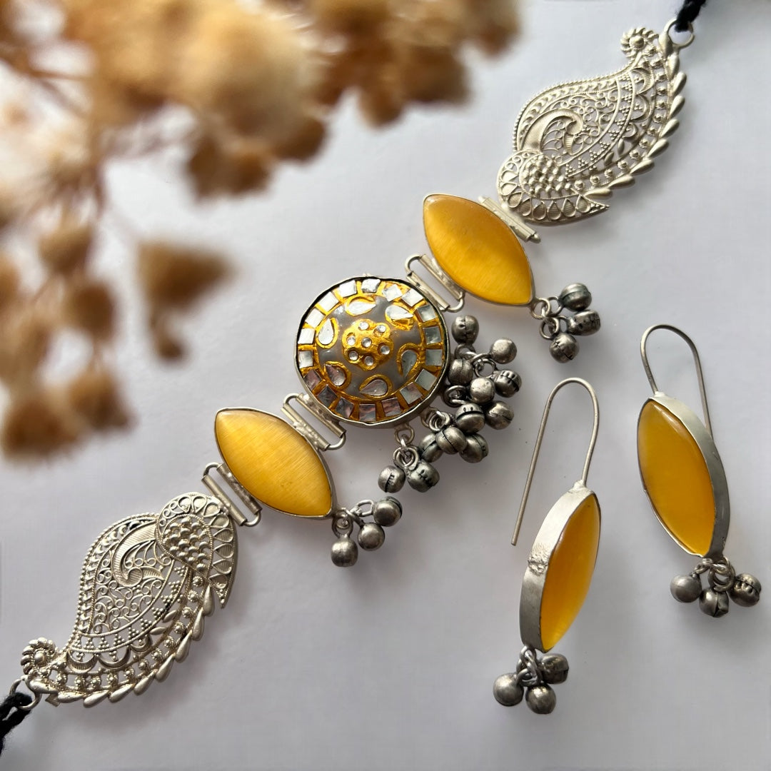 SHIRINA BIJOUX PREMIUM AND EXCLUSIVE HANDMADE CHOKER WITH EARRINGS CH81