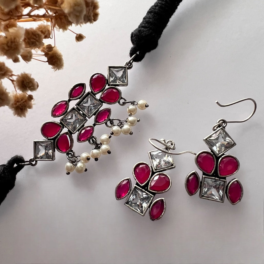 INETHRA BIJOUX PREMIUM AND EXCLUSIVE SEMI HANDMADE CHOKER WITH EARRINGS CH82