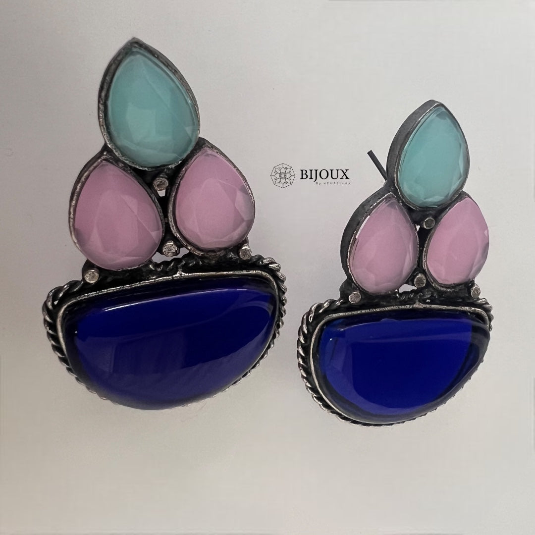 REMINA SILVER LOOK ALIKE SEMI HANDMADE VICTORIAN EARRING ER363