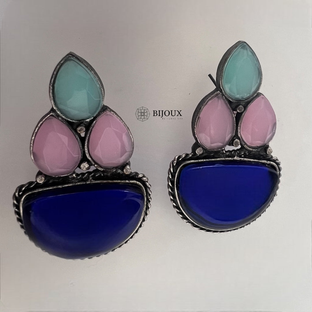 REMINA SILVER LOOK ALIKE SEMI HANDMADE VICTORIAN EARRING ER363