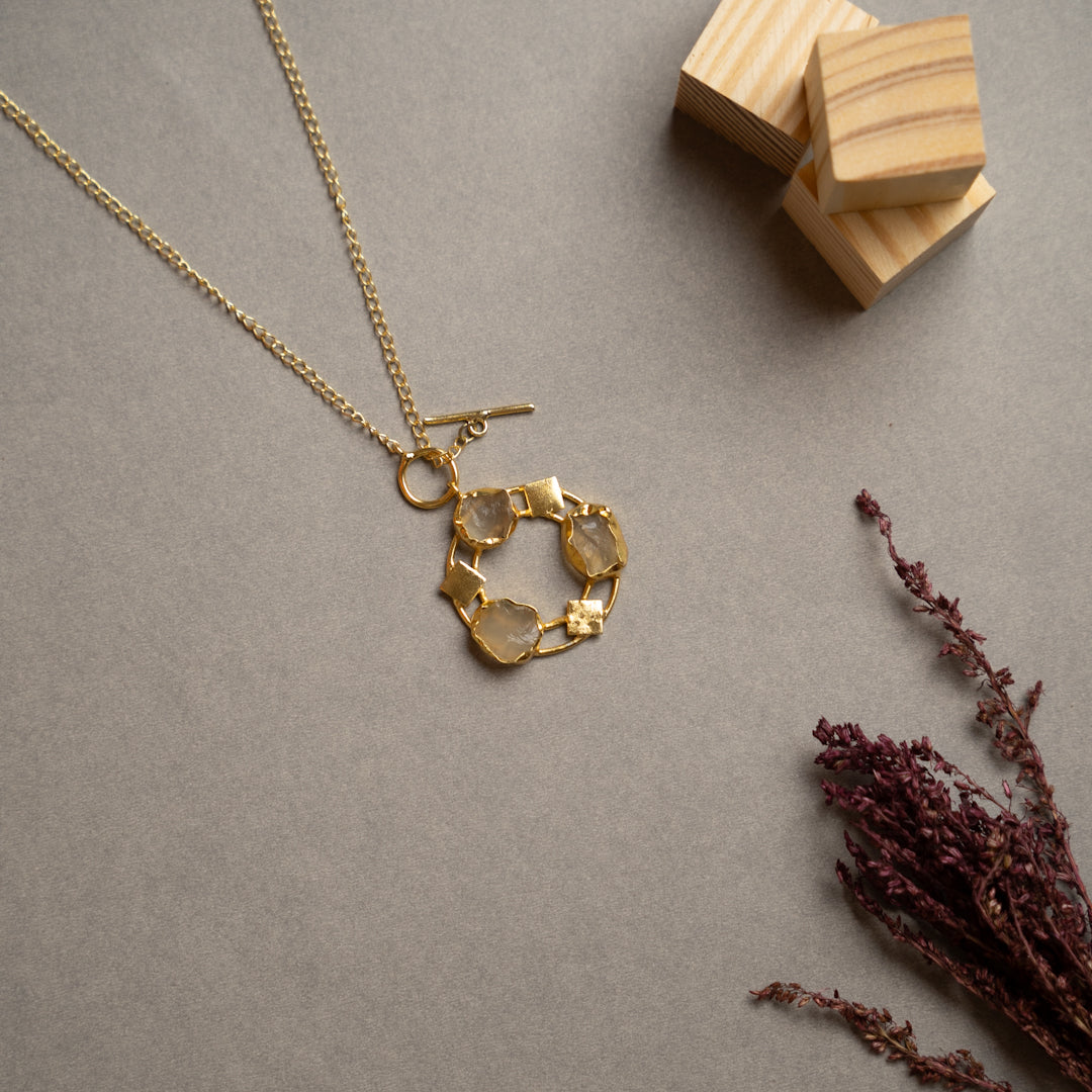 ELLIE HANDMADE RAW STONE ANTIQUE NECKPIECE/NECKLACE NL260