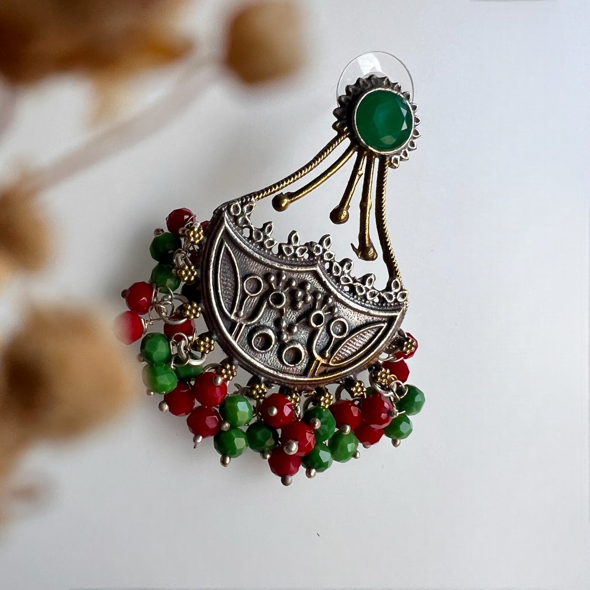 AGANYA SILVER LOOK ALIKE SEMI-HANDMADE EARRINGS ER302