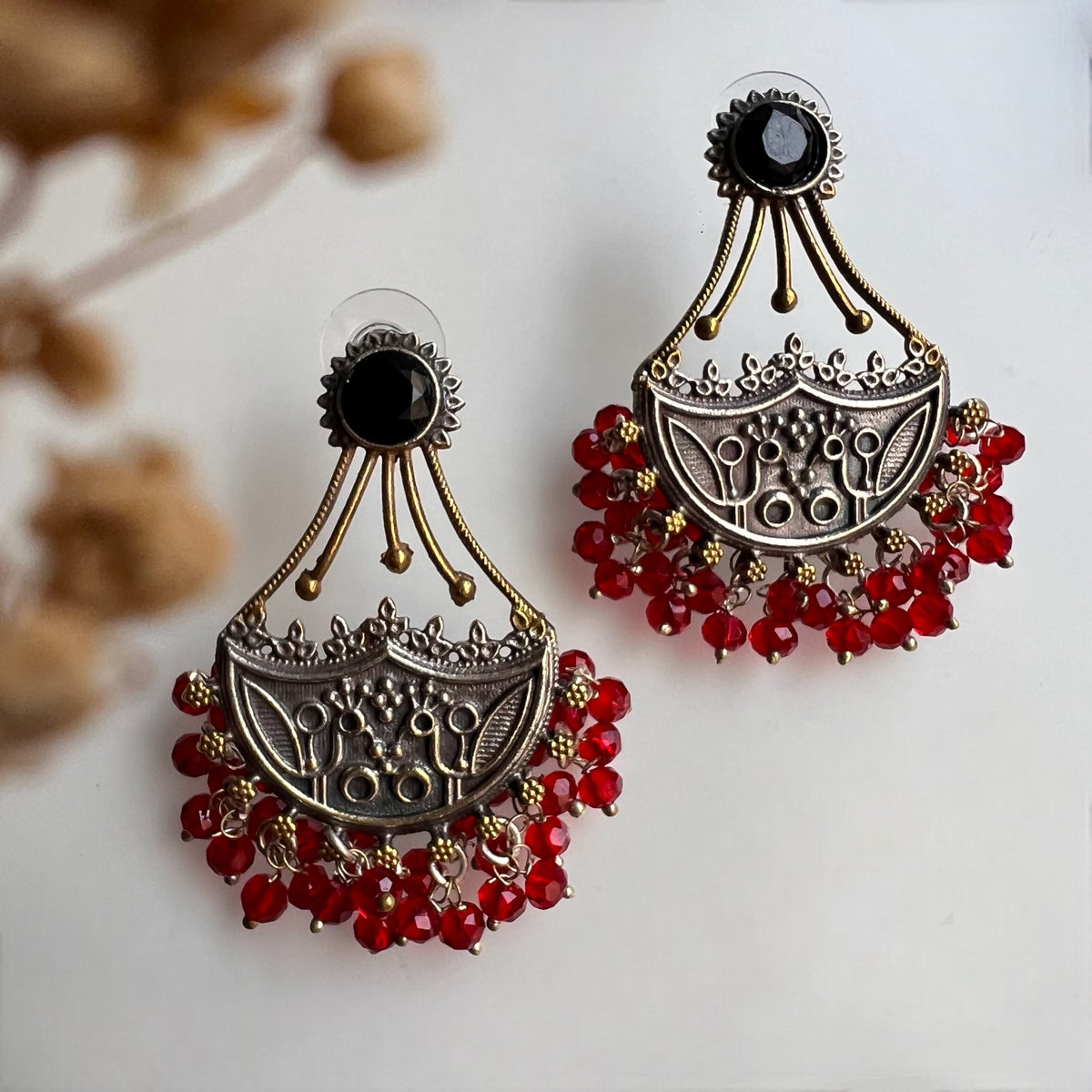 AGANYA SILVER LOOK ALIKE SEMI-HANDMADE EARRINGS ER302