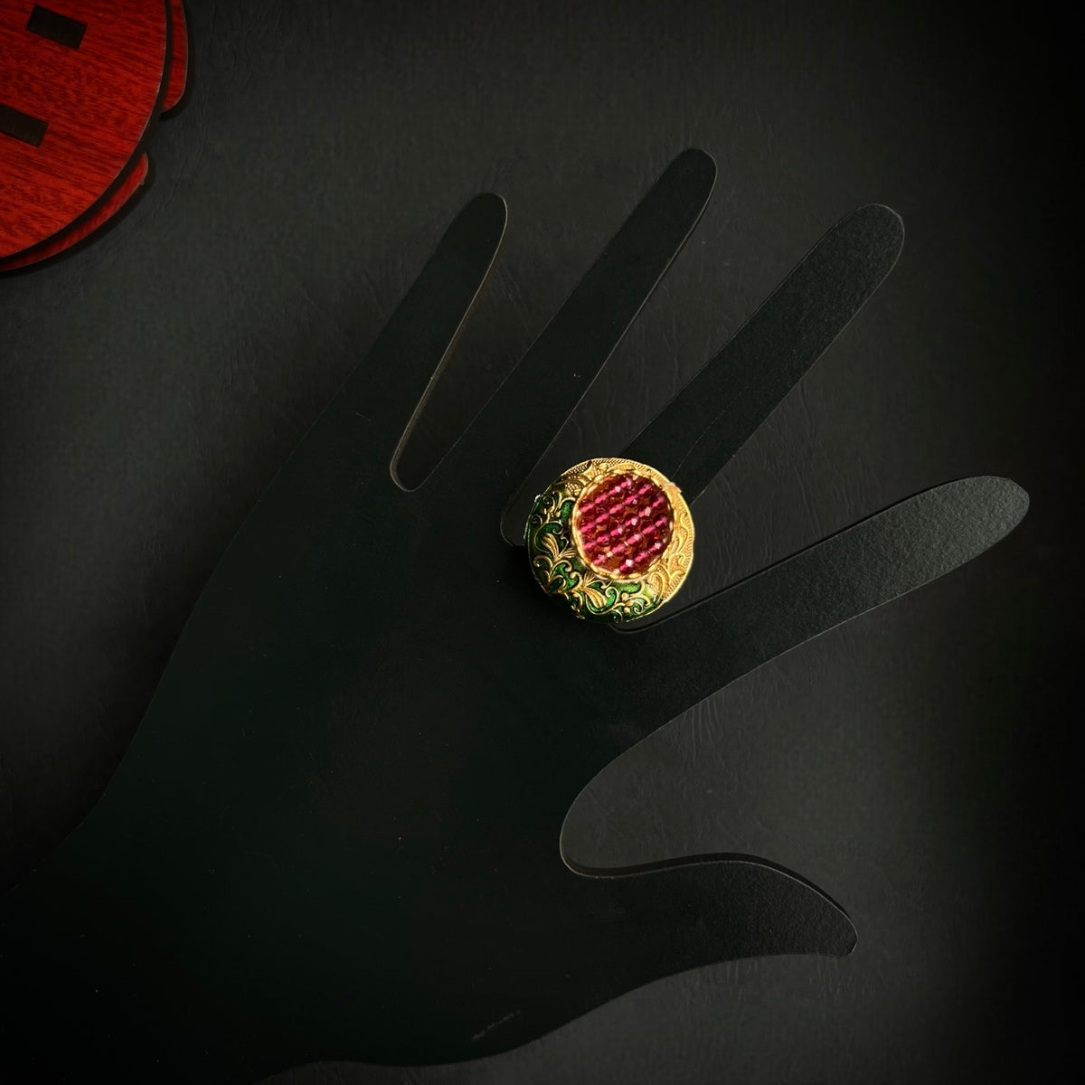 DIMPLE GOLD TONED FINGER RING R68