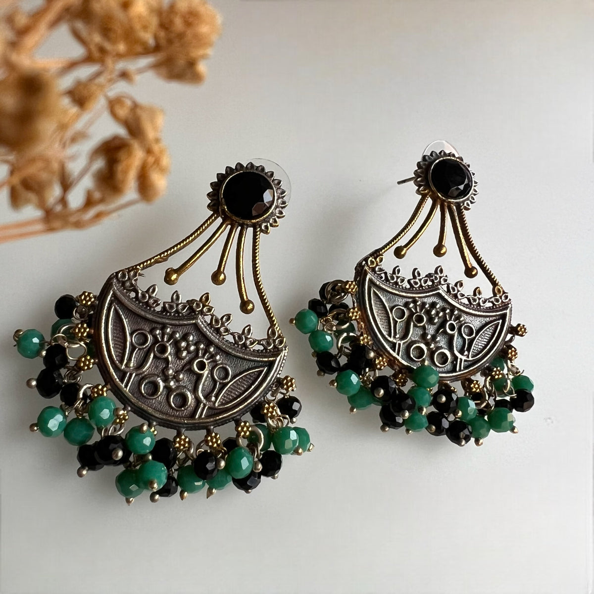 AGANYA SILVER LOOK ALIKE SEMI-HANDMADE EARRINGS ER302