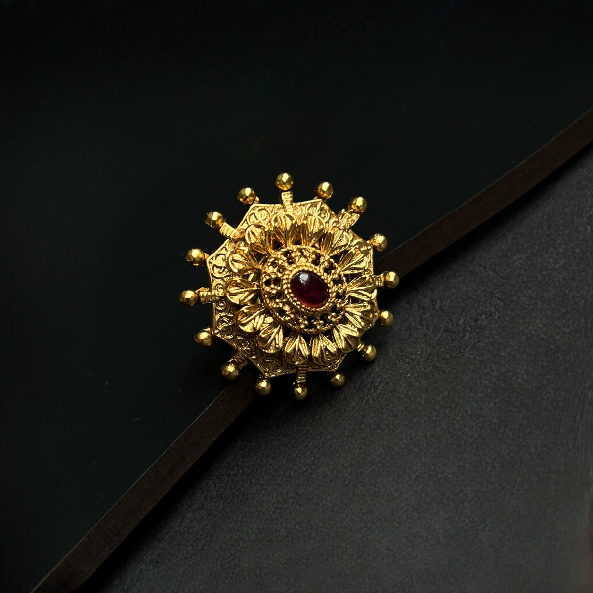 TESHITHA GOLD TONED FINGER RING R70