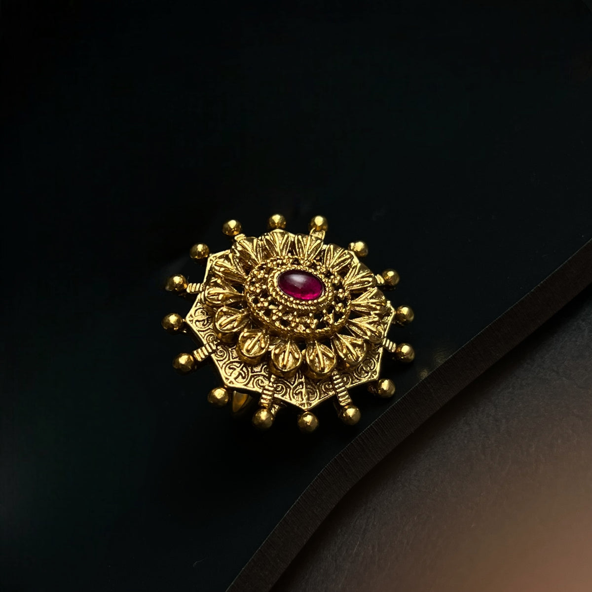 TESHITHA GOLD TONED FINGER RING R70