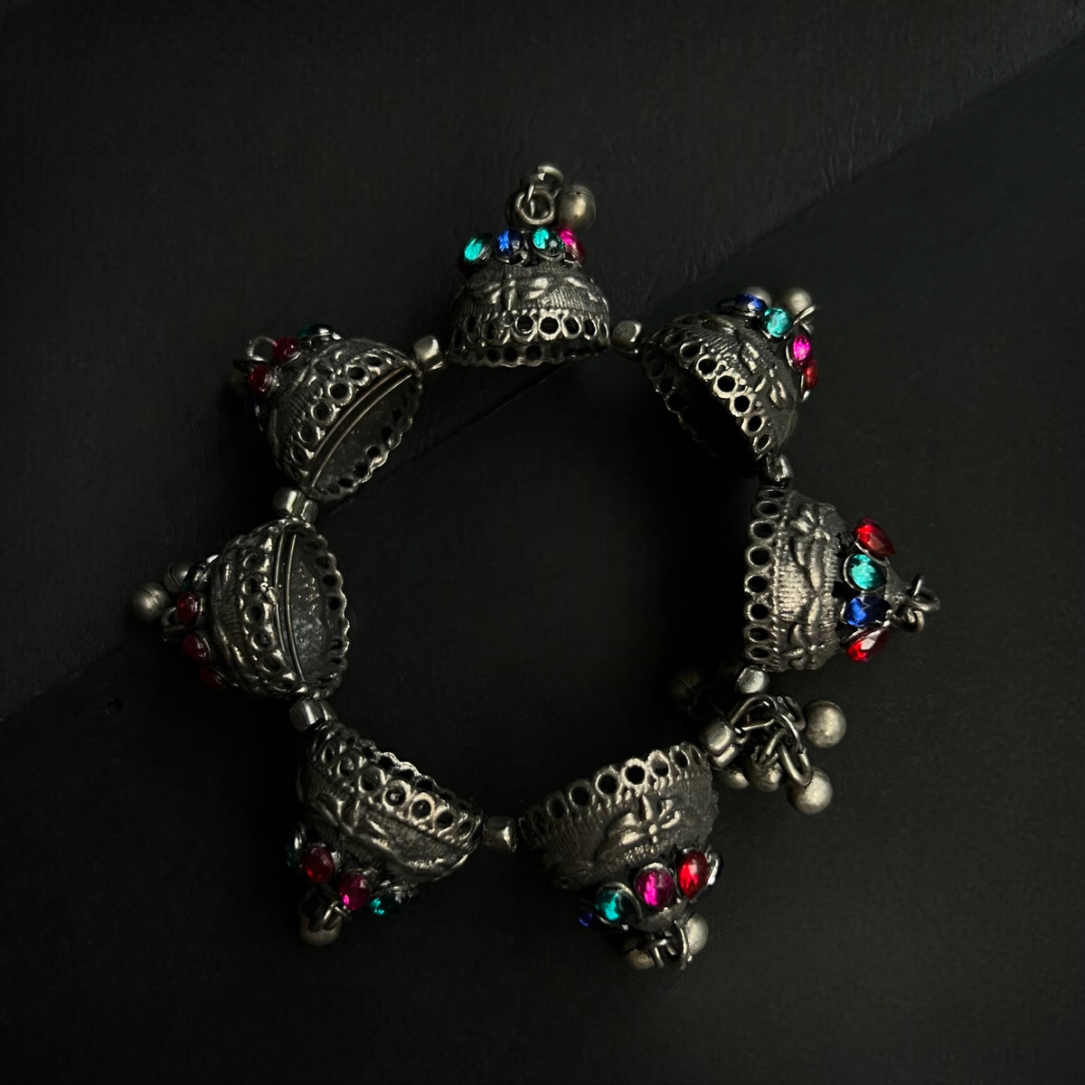 ELLIE BLACK POLISH CLASSIC STNEHAND CAFFS BRACELETS BR86