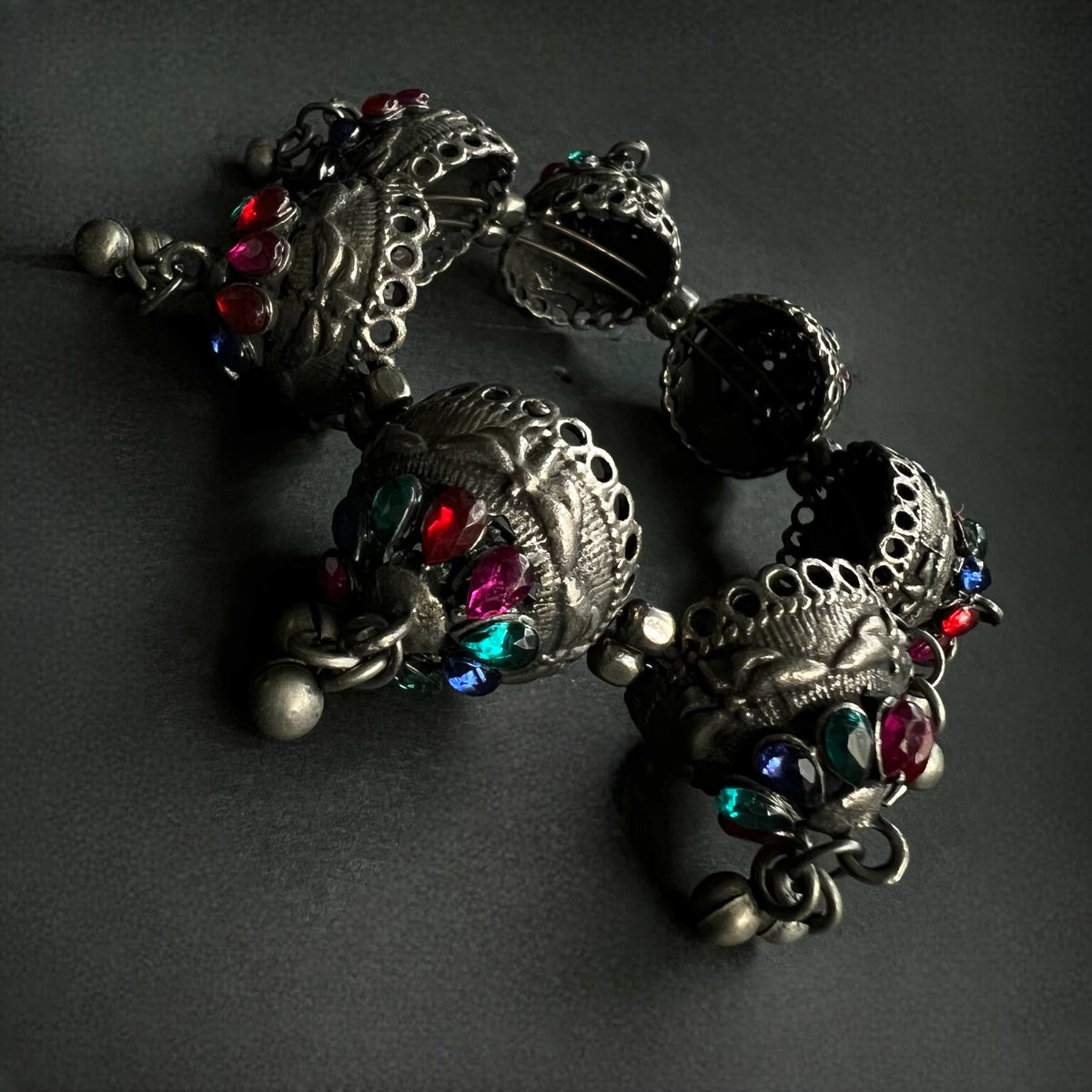 ELLIE BLACK POLISH CLASSIC STNEHAND CAFFS BRACELETS BR86