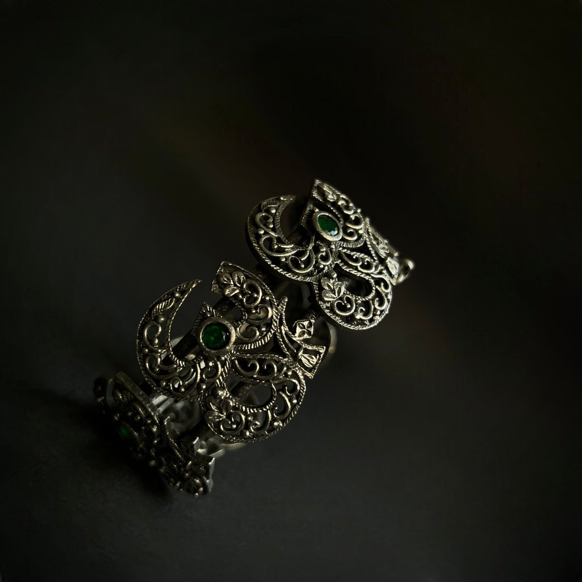 OM BLACK POLISH HAND CUFFS/BRACELET/BANGLES/KADAS 
 BR82