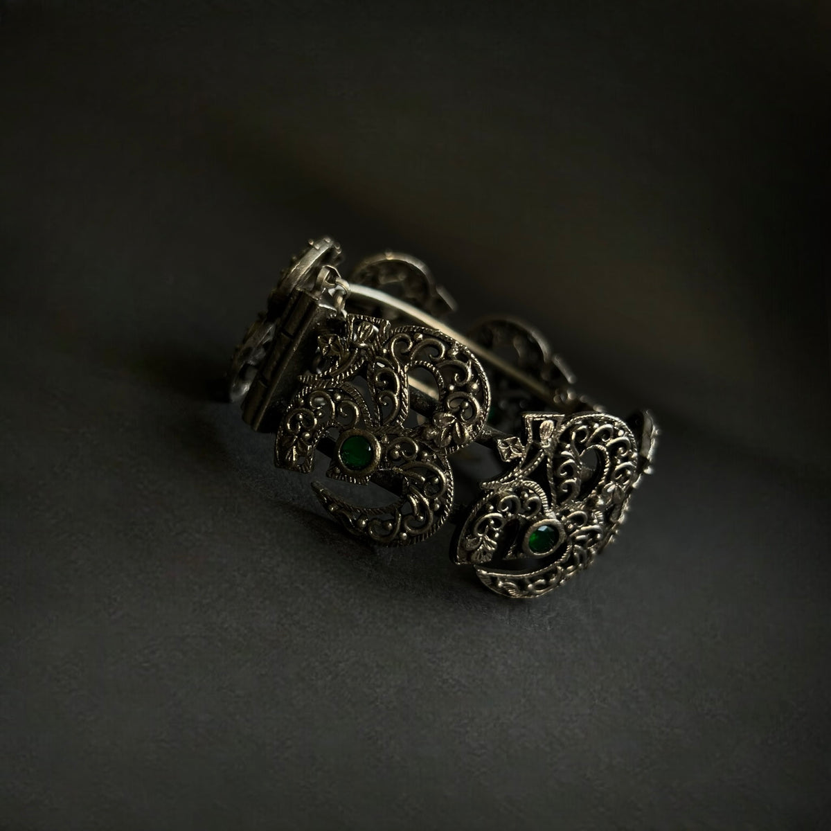 OM BLACK POLISH HAND CUFFS/BRACELET/BANGLES/KADAS 
 BR82