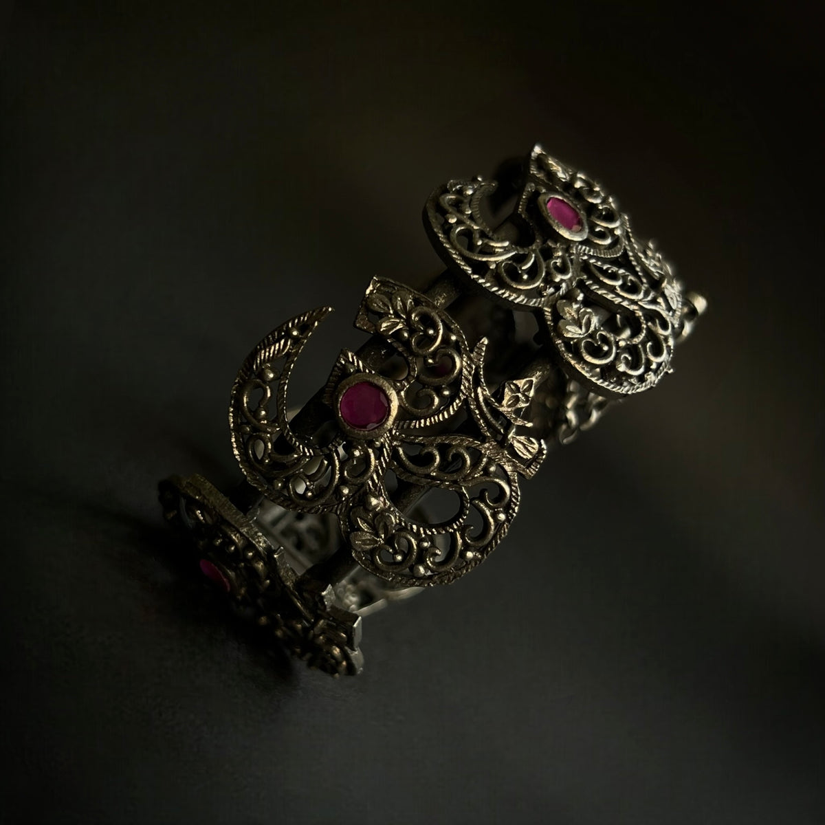 OM BLACK POLISH HAND CUFFS/BRACELET/BANGLES/KADAS 
 BR82