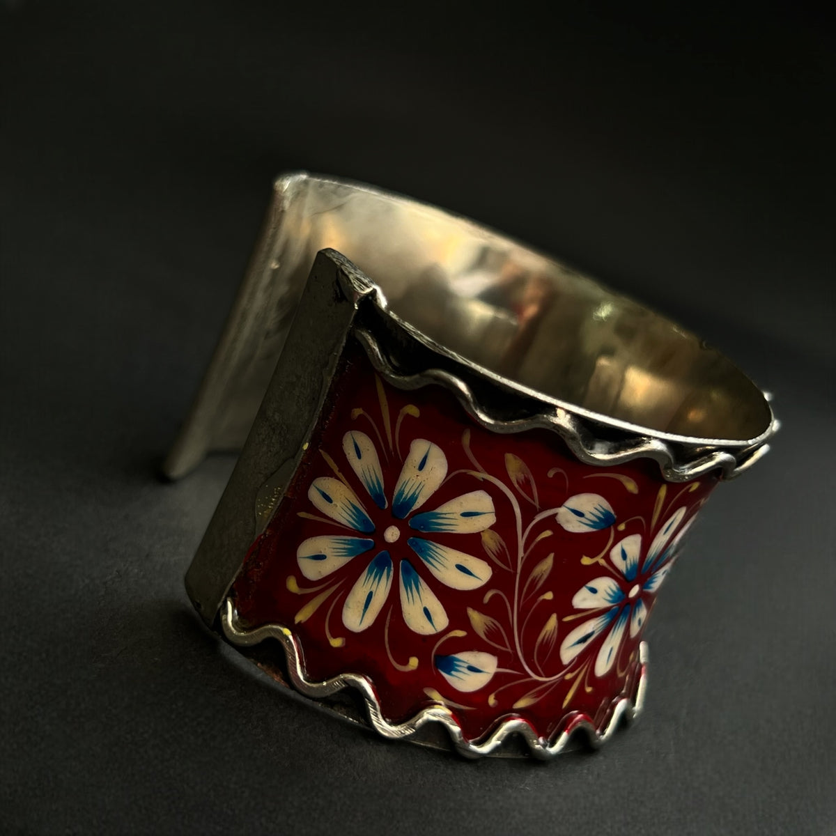 NITARA HAND HAMMERED AND HANDMADE HAND PAINTED ANTIQUE TONED CLASSIC HAND CUFF BR44