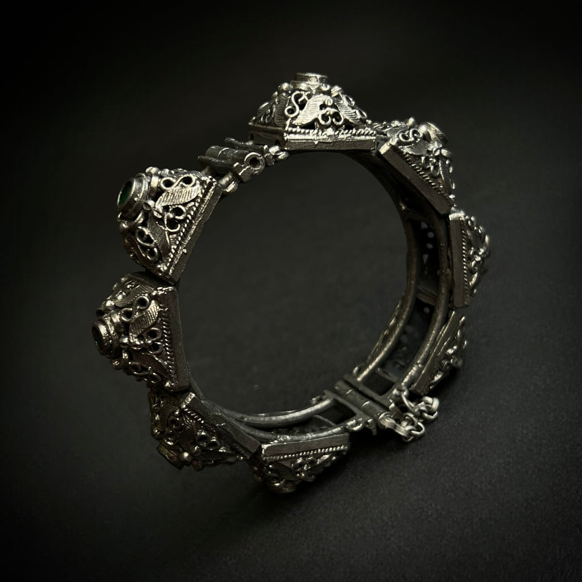 MITHUNA BLACK POLISH HAND CUFFS/BRACELET/BANGLES/KADAS BR79