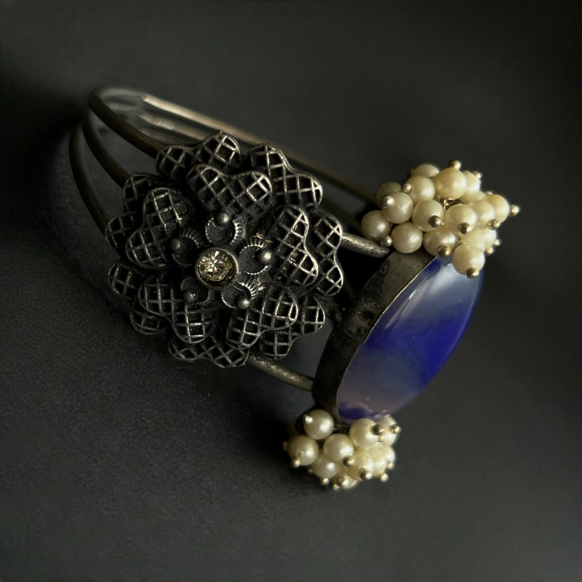 MINUSHA BLACK POLISH HAND CUFFS/BRACELET/BANGLES/KADAS 
 BR49