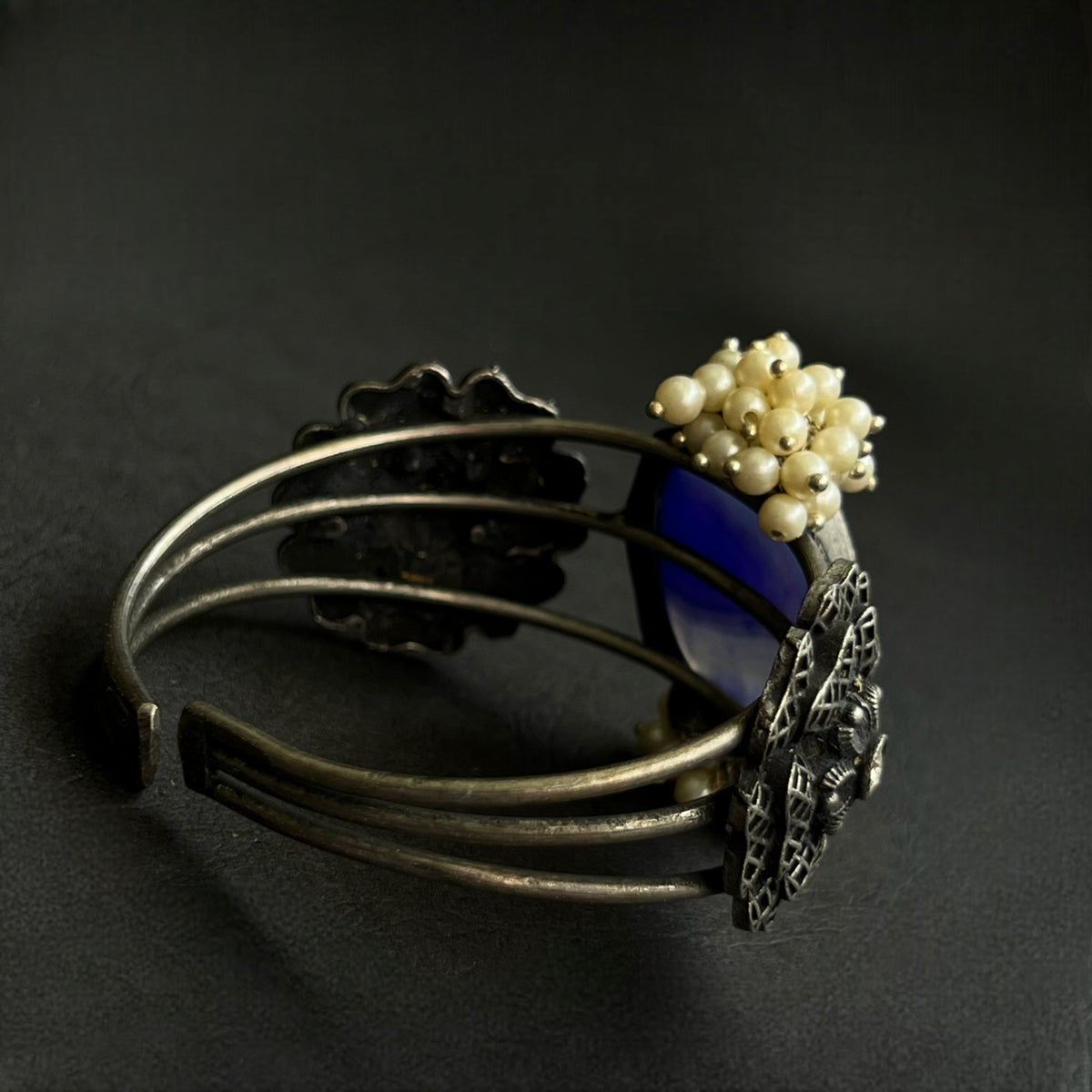 MINUSHA BLACK POLISH HAND CUFFS/BRACELET/BANGLES/KADAS 
 BR49