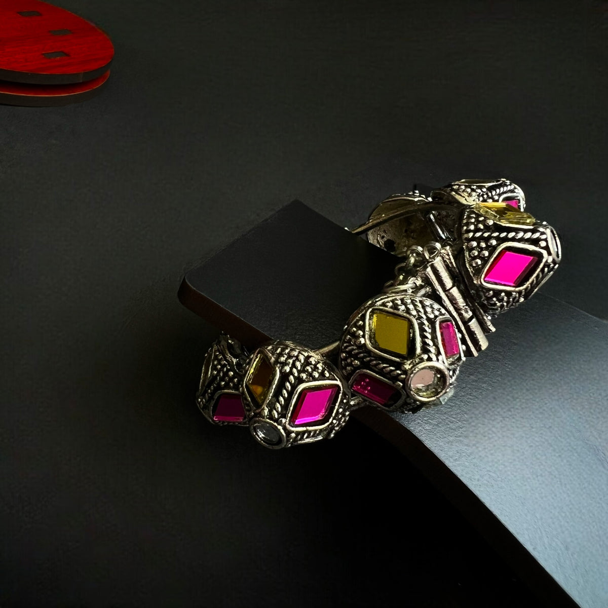 DHISHA BLACK POLISH HAND CUFFS/BRACELET/BANGLES/KADAS  BR47