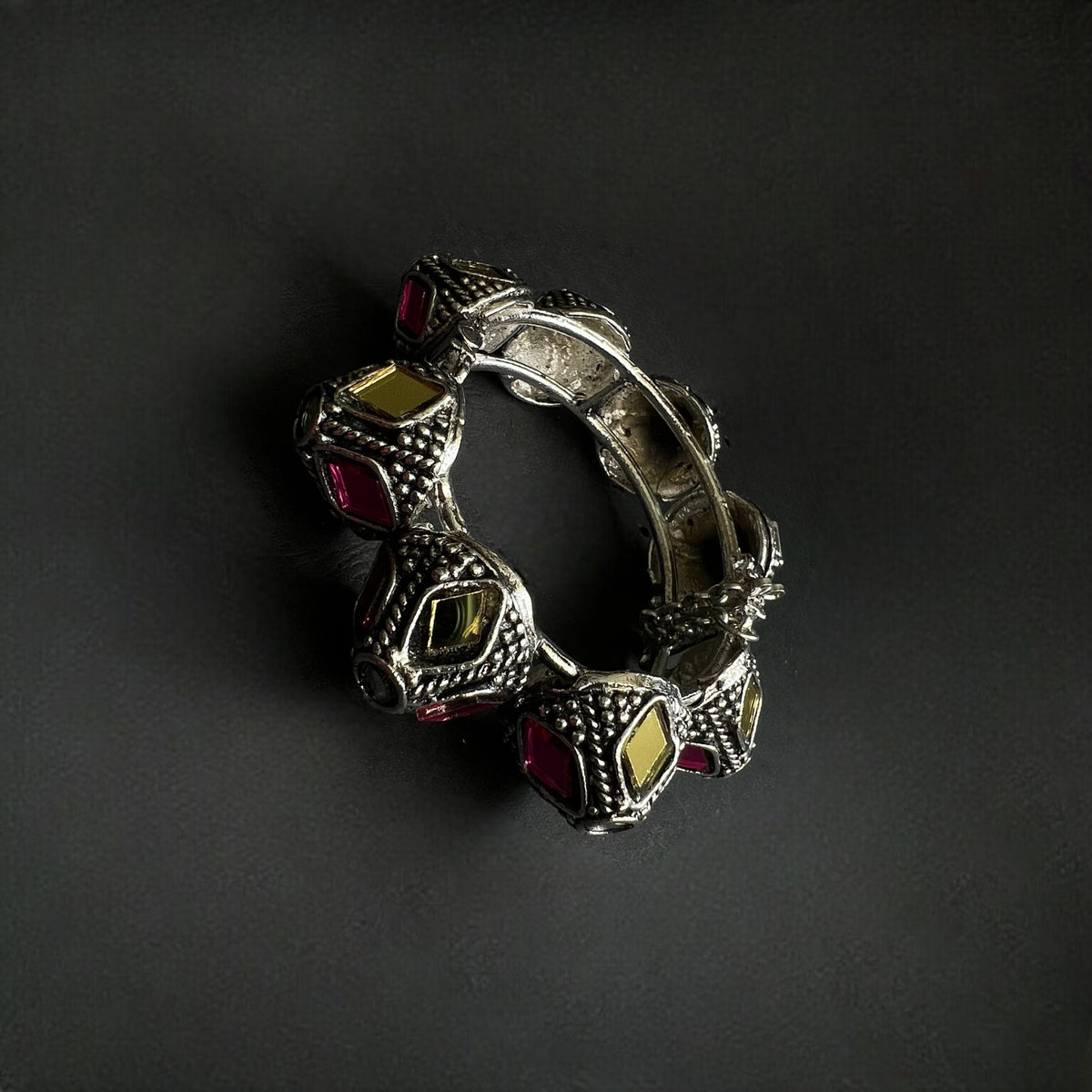 DHISHA BLACK POLISH HAND CUFFS/BRACELET/BANGLES/KADAS  BR47