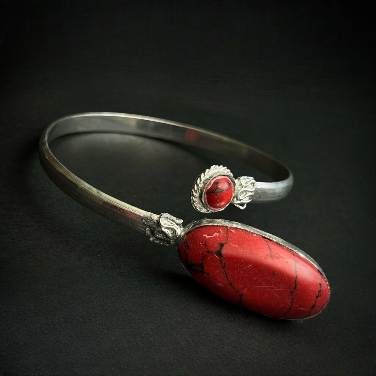 MINITA BLACK POLISH HAND CUFFS/BRACELET/BANGLES/KADAS BR93