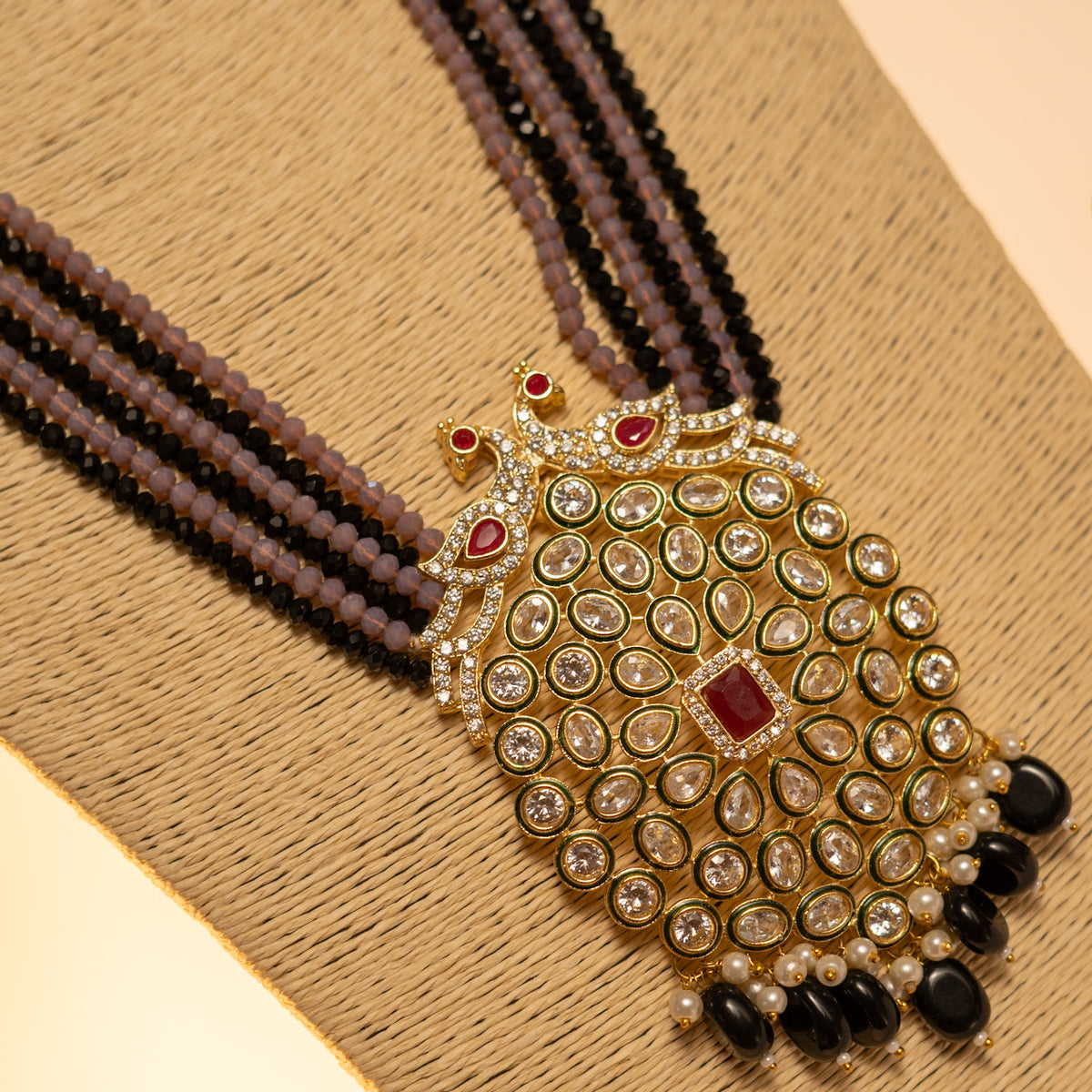 MAYILANJI CRYSTAL HANDMADE  MALA WITH EARRING ML09