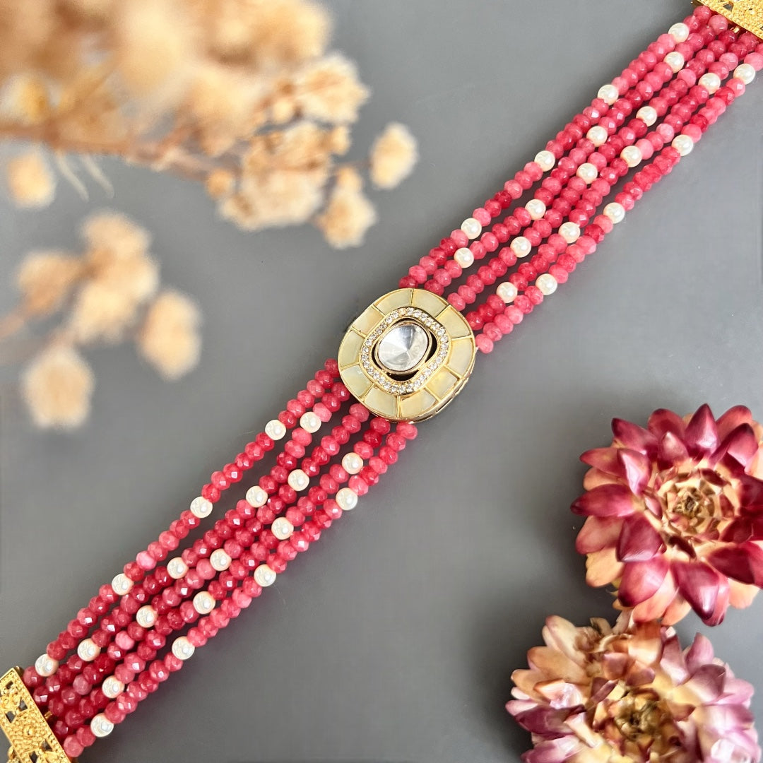 MARIA ONEX BEADS LAC AND POLKI BIJOUX PREMIUM AND EXCLUSIVE HANDMADE CHOKER CH400