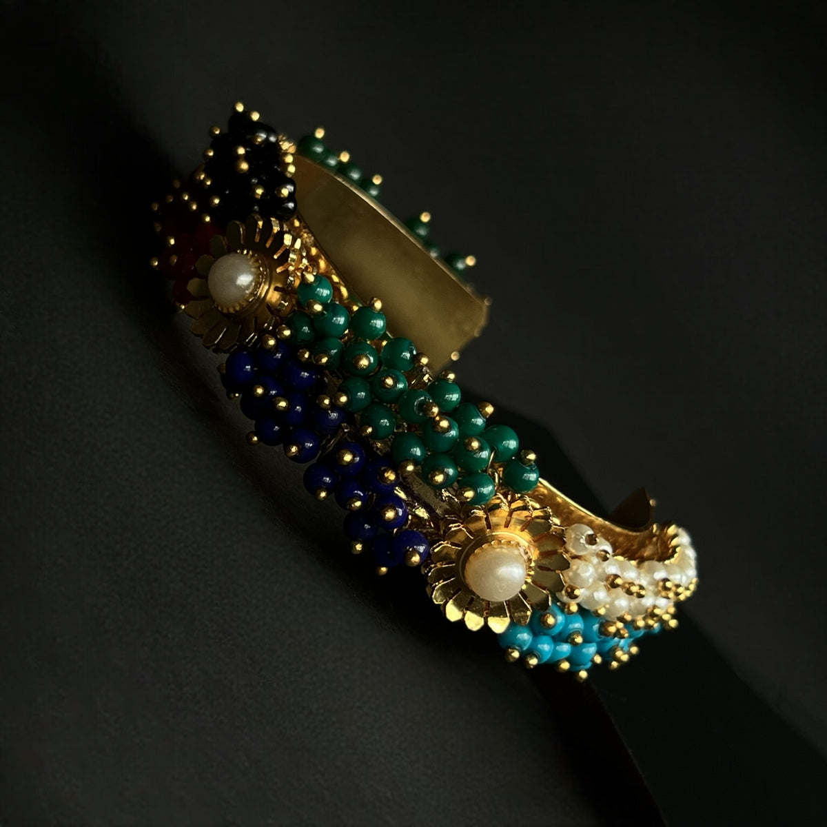 REETHU HANDMADE AND HAND HAMMERED GOLD TONED CLASSIC  PEARL BRACELETS BR16