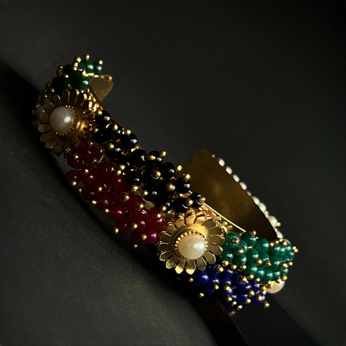 REETHU HANDMADE AND HAND HAMMERED GOLD TONED CLASSIC  PEARL BRACELETS BR16