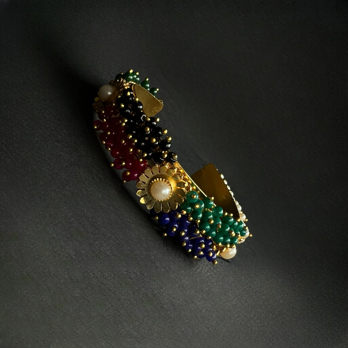 REETHU HANDMADE AND HAND HAMMERED GOLD TONED CLASSIC  PEARL BRACELETS BR16