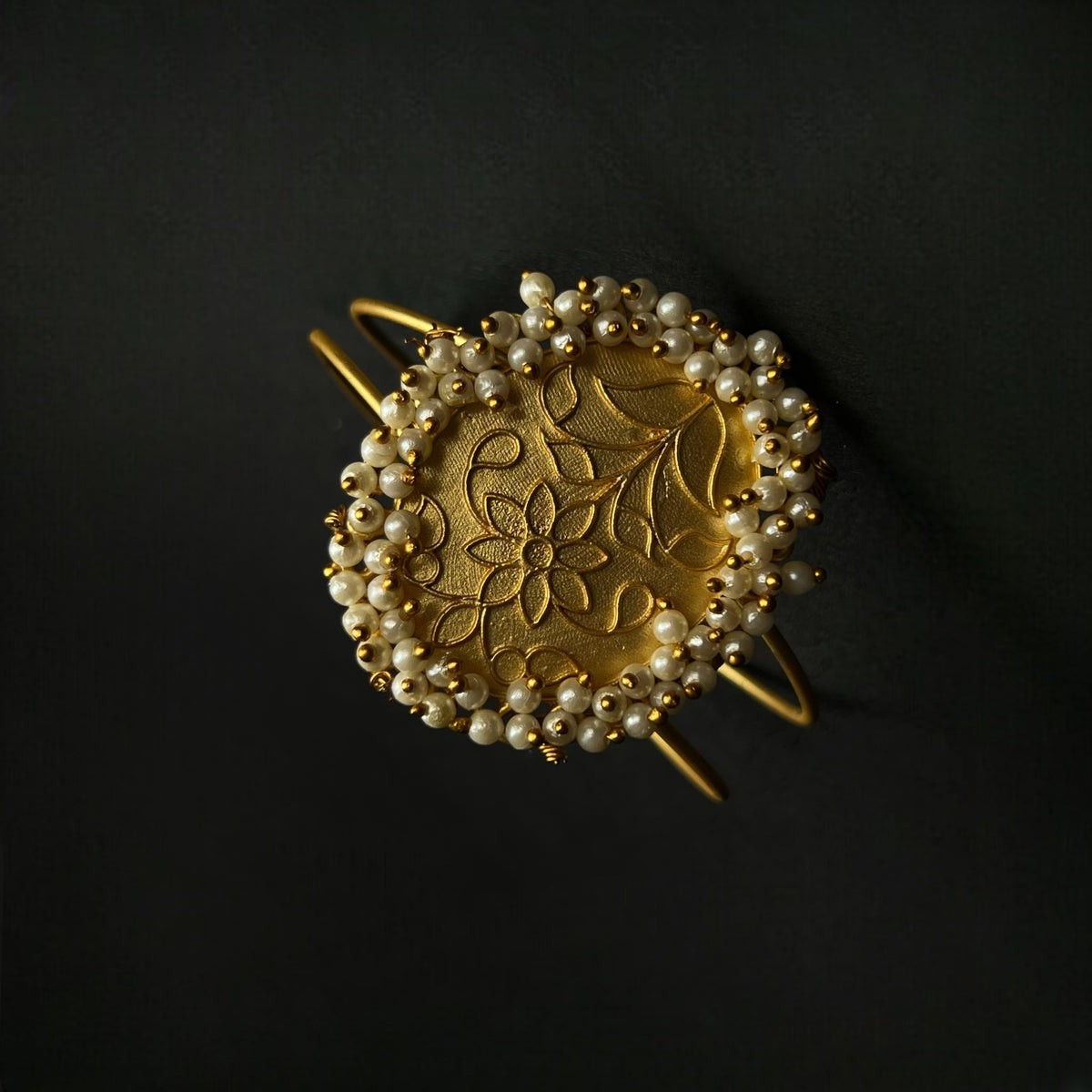 RIMME HAND HAMMERED AND HANDMADE HANDMADE GOLD TONED CLASSIC BRACELETS BR18