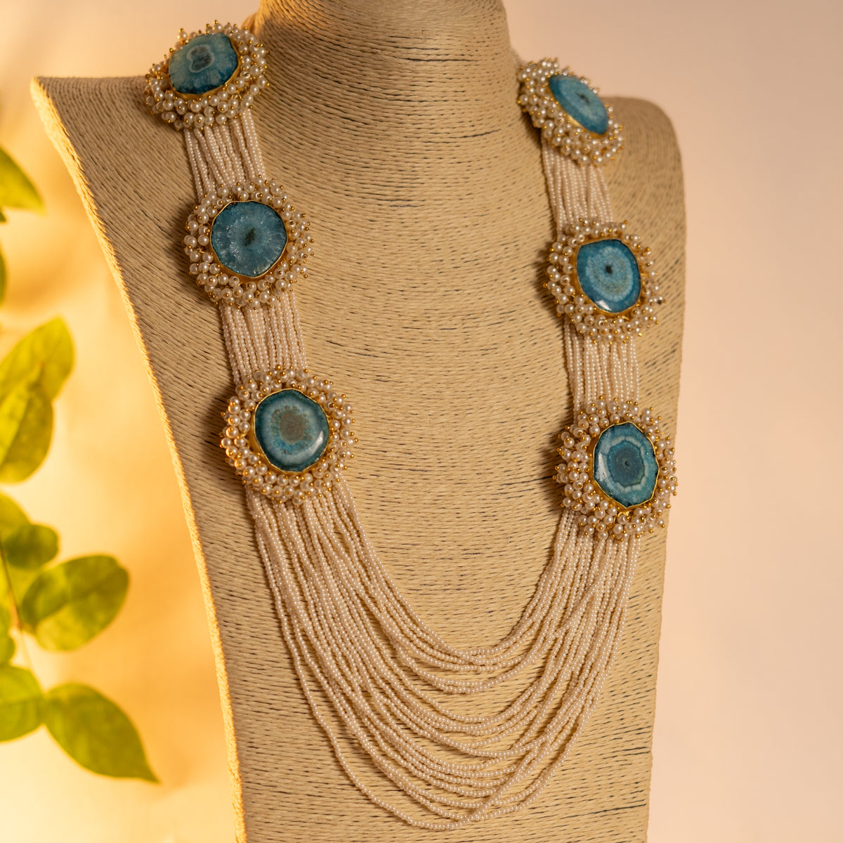 VARAHI DRUZY CHARMS HANDMADE STATEMENT MALA ML03