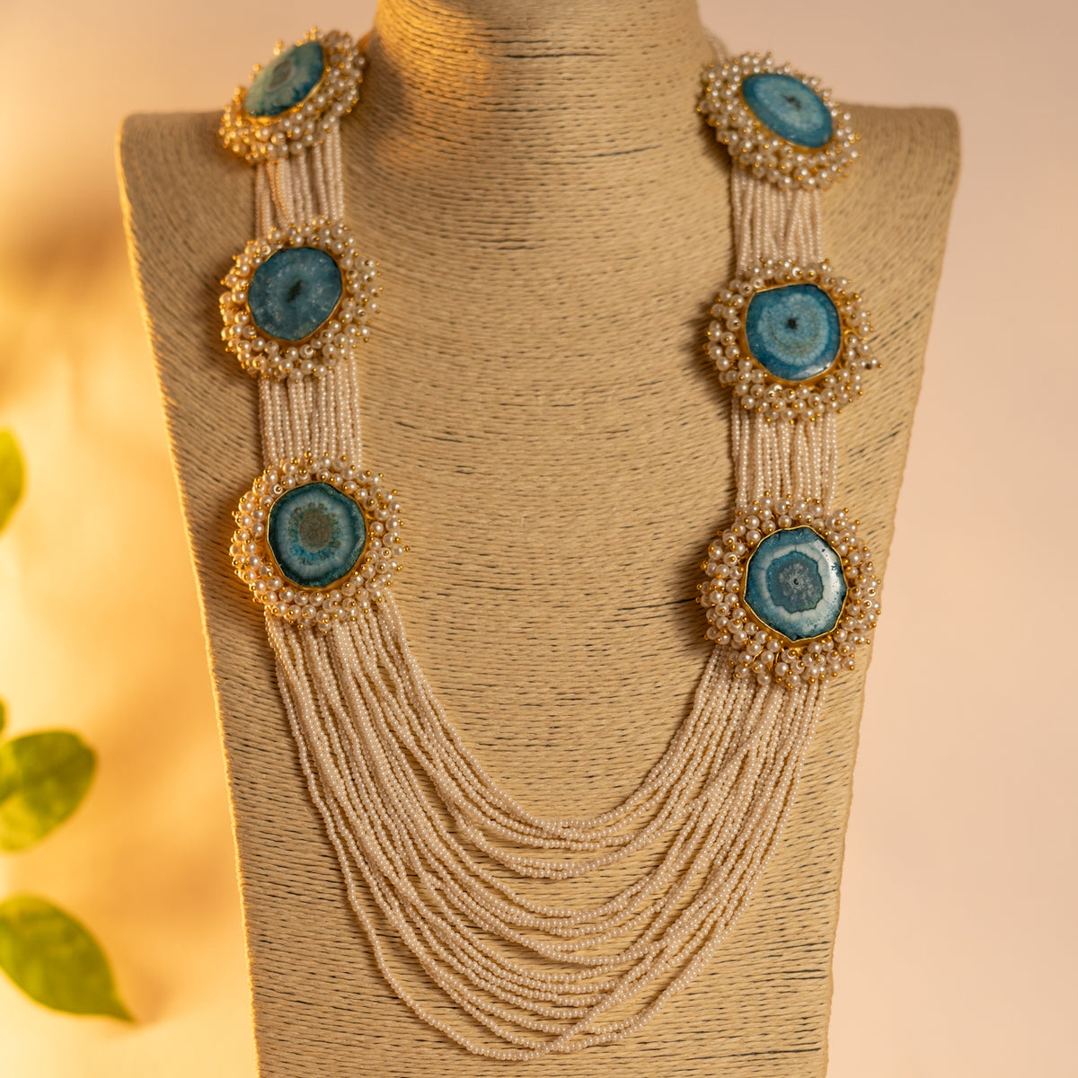 VARAHI DRUZY CHARMS HANDMADE STATEMENT MALA ML03